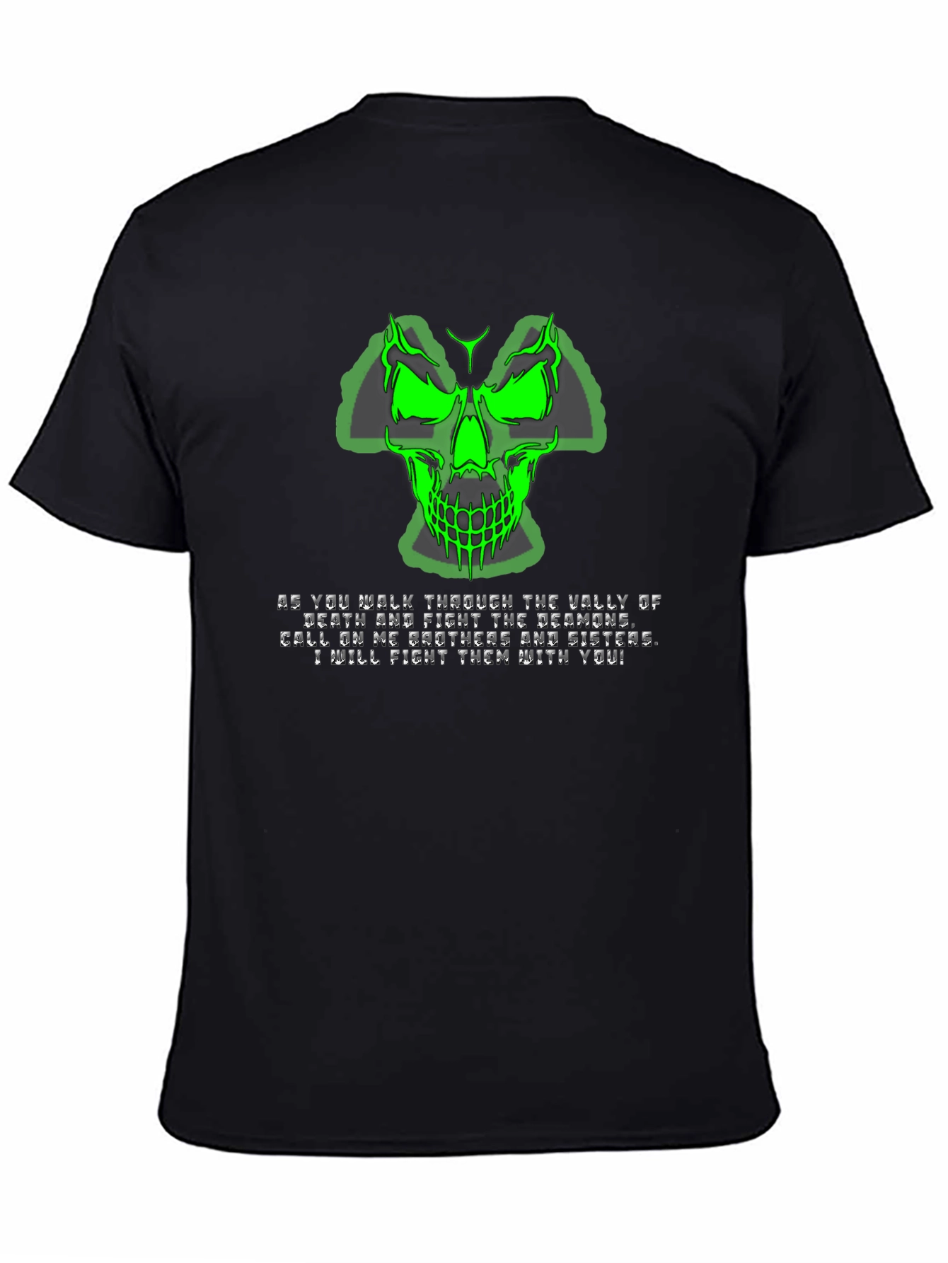 Green Skull Graphic T-Shirt - Mens Black Tee