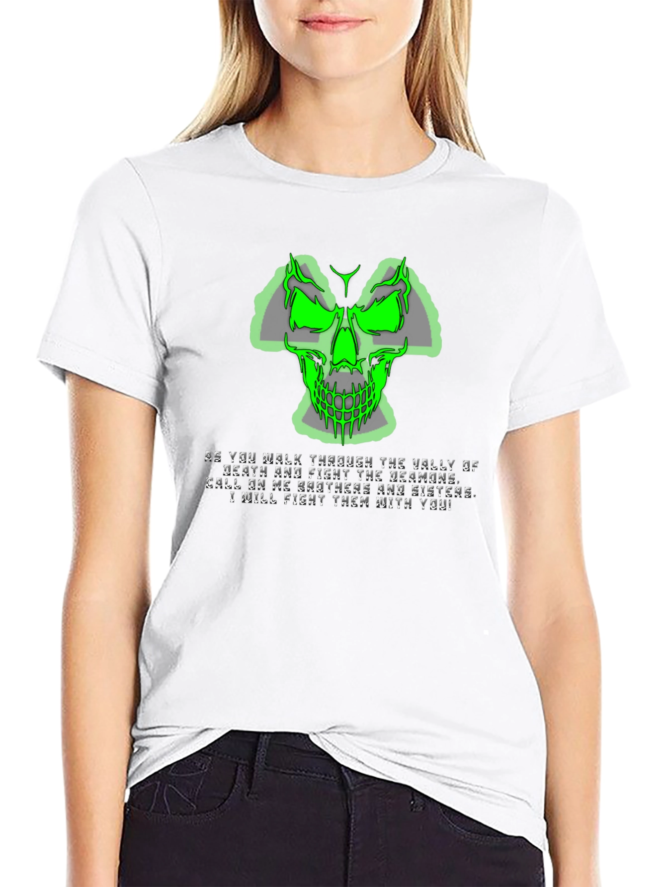 Green Skull Graphic T-Shirt - Mens Black Tee