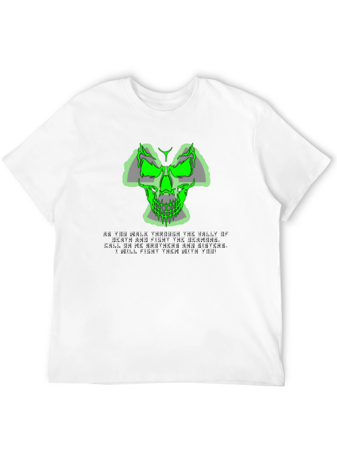 Green Skull Graphic T-Shirt - Mens Black Tee