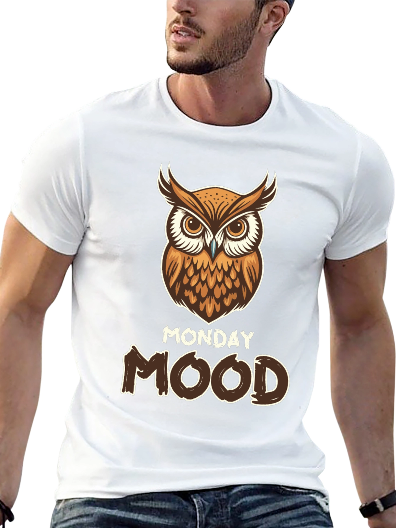 Monday Mood Owl Graphic T-Shirt