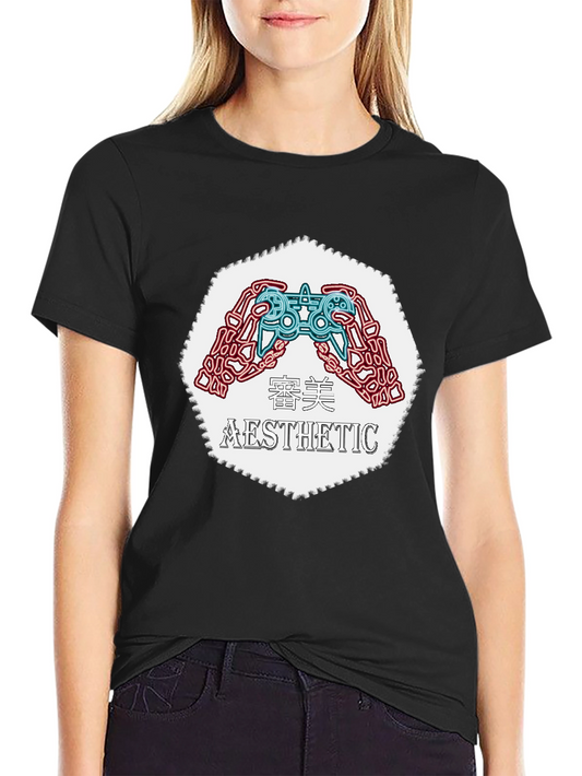 Aesthetic Gamer Graphic Tee - Black