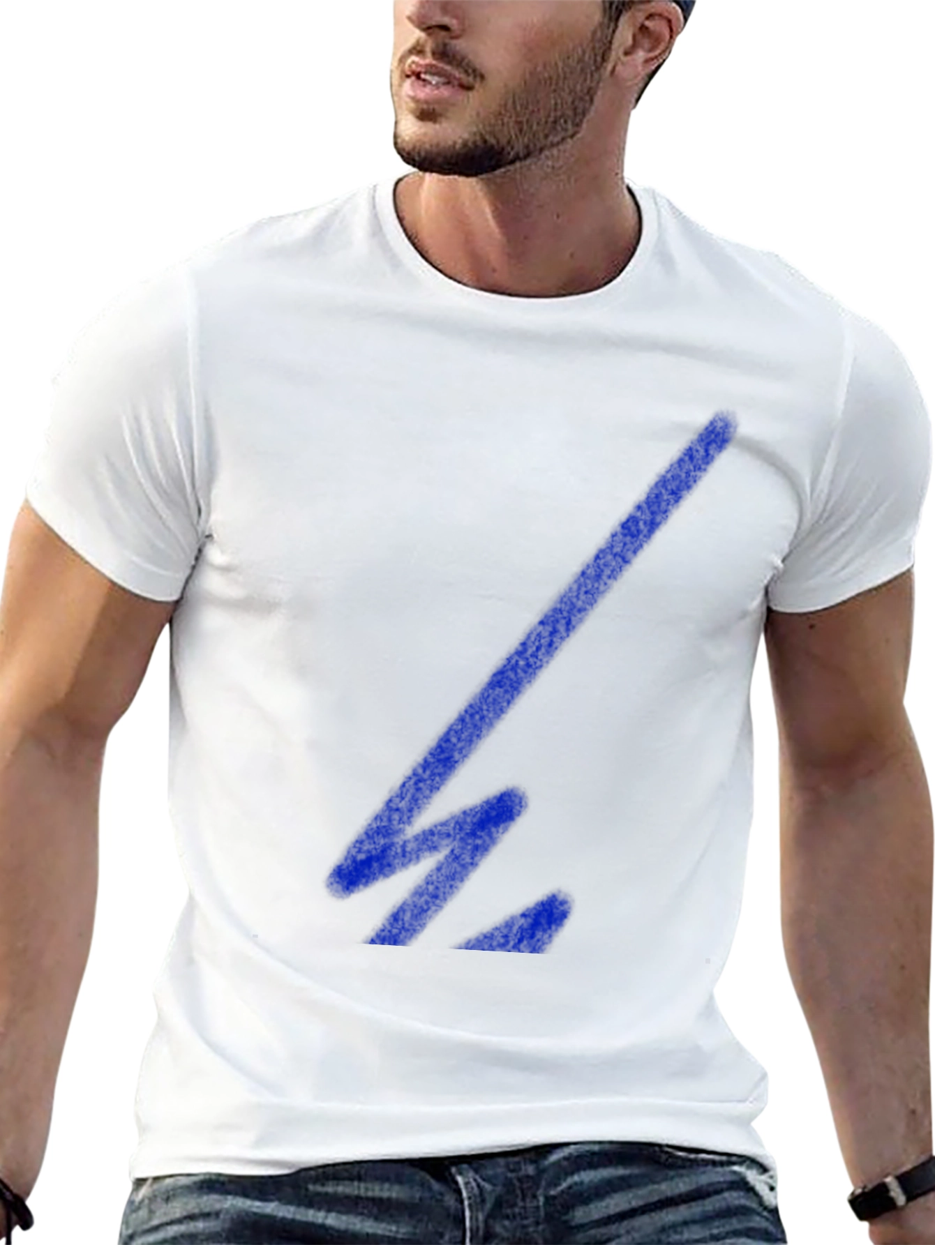 Cool Black T-Shirt with Blue Geometric Design