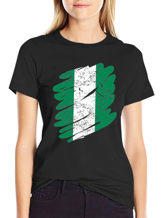 Nigeria Flag Brush Stroke T-Shirt