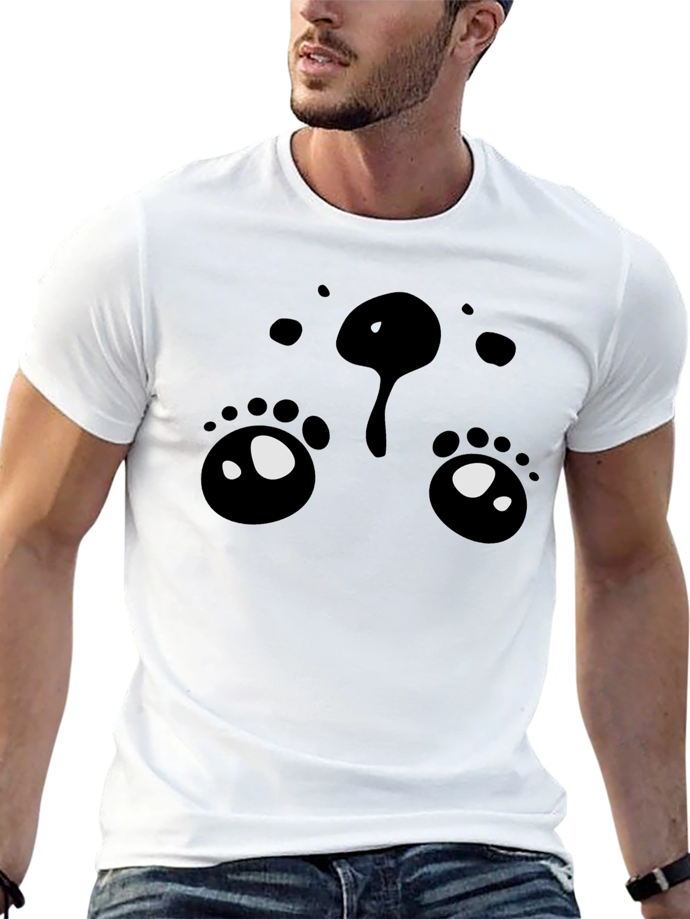 Crying Face Graphic Print Tee - Black