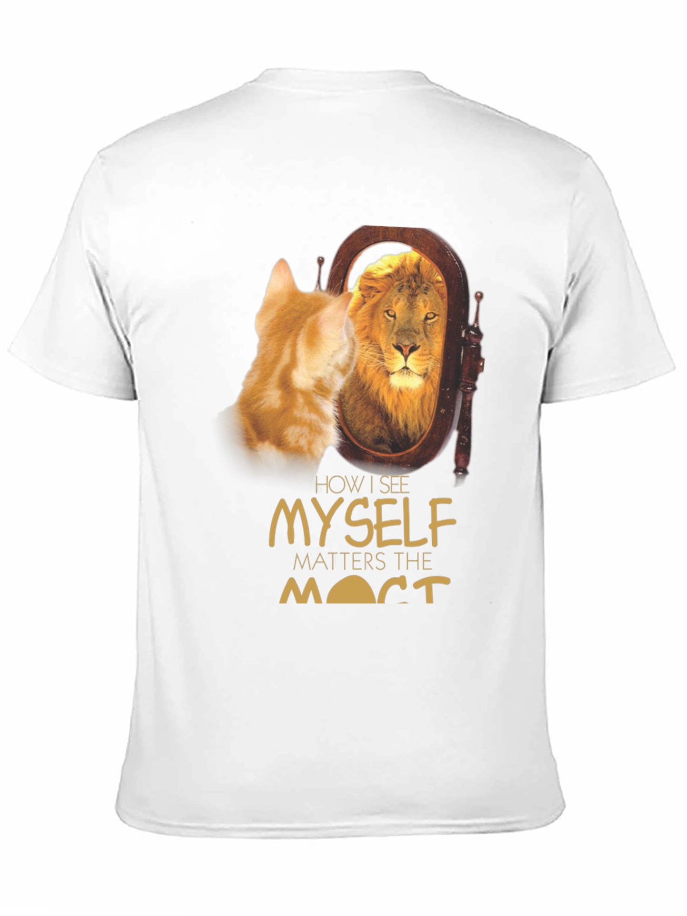 Lion Reflection Graphic Tee - Motivational T-Shirt
