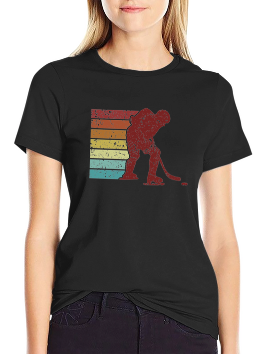 Vintage Hockey Player Graphic T-Shirt