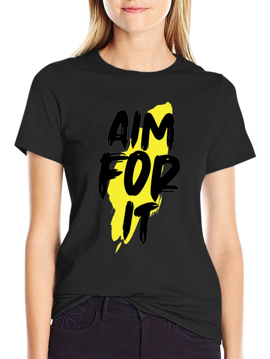 Aim For It Black Graphic T-Shirt