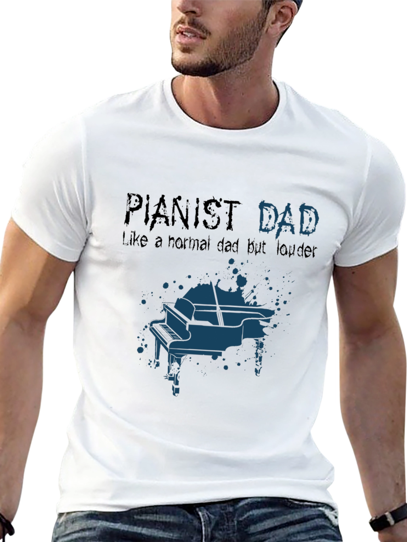 Pianist Dad Graphic T-Shirt - Musician Father Tee