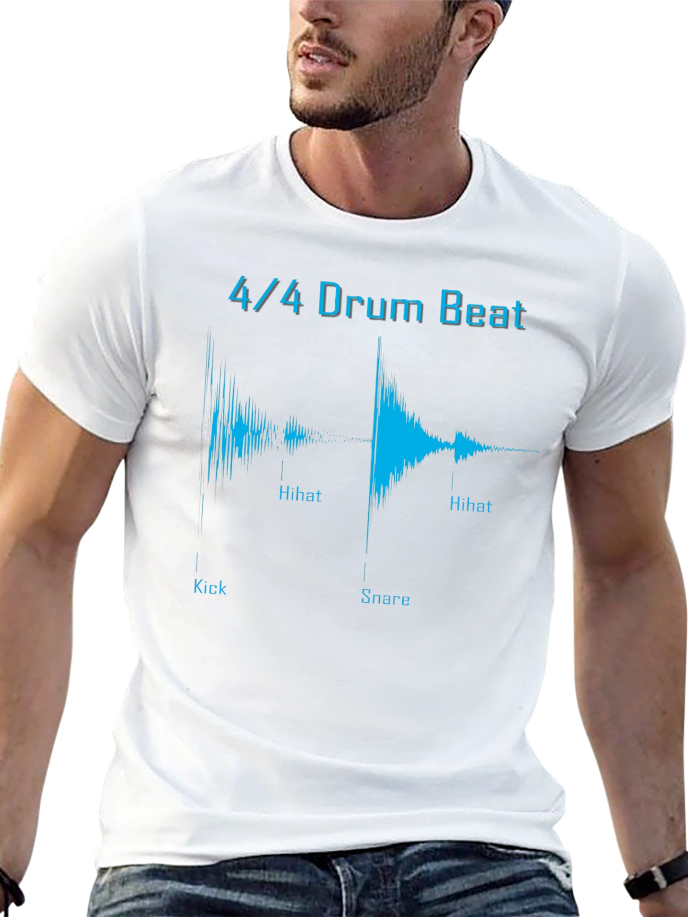 4/4 Drum Beat Graphic Tee - Music Lover T-Shirt