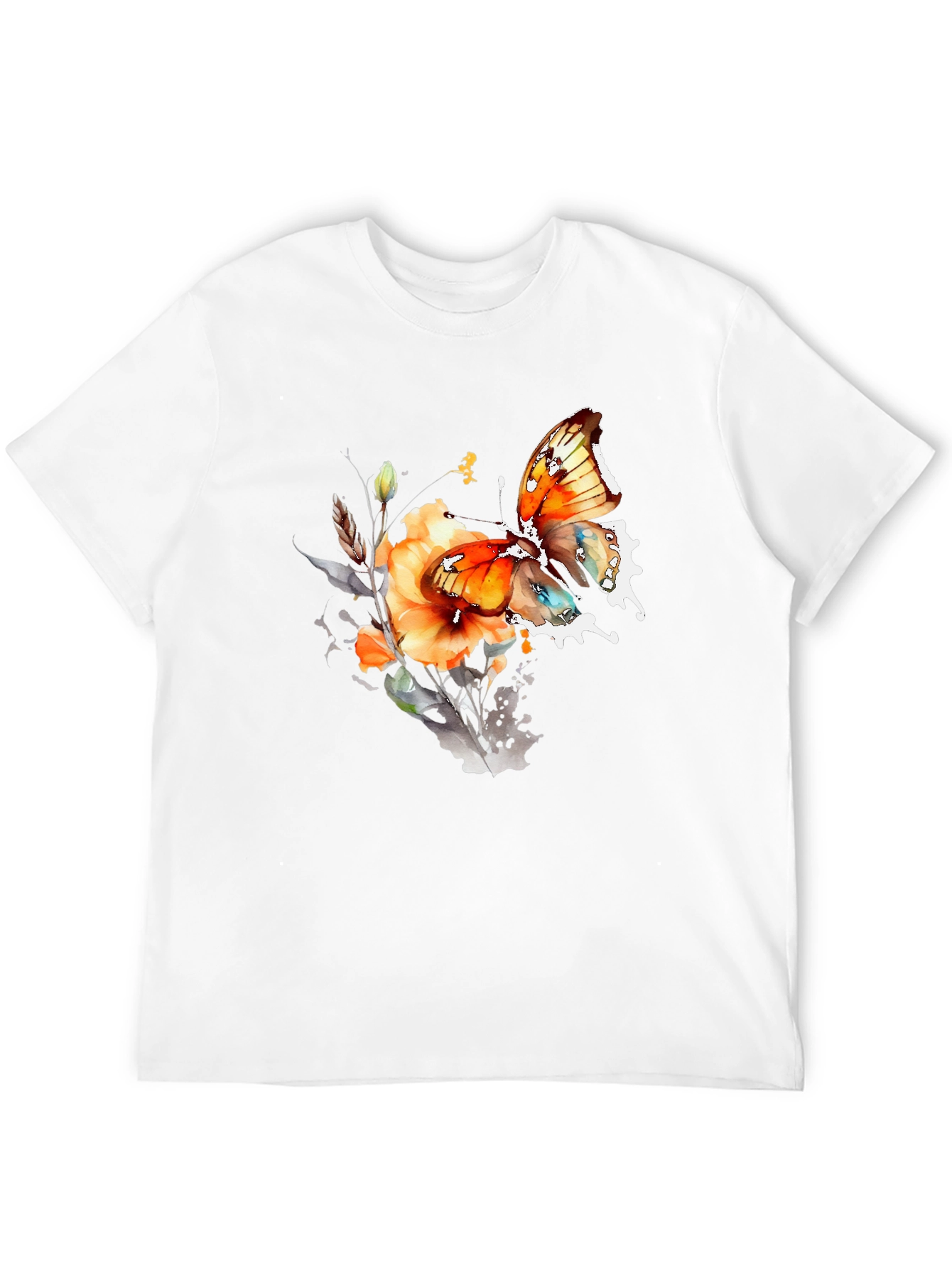 Butterfly Floral Graphic T-Shirt - Unique Artistic Design