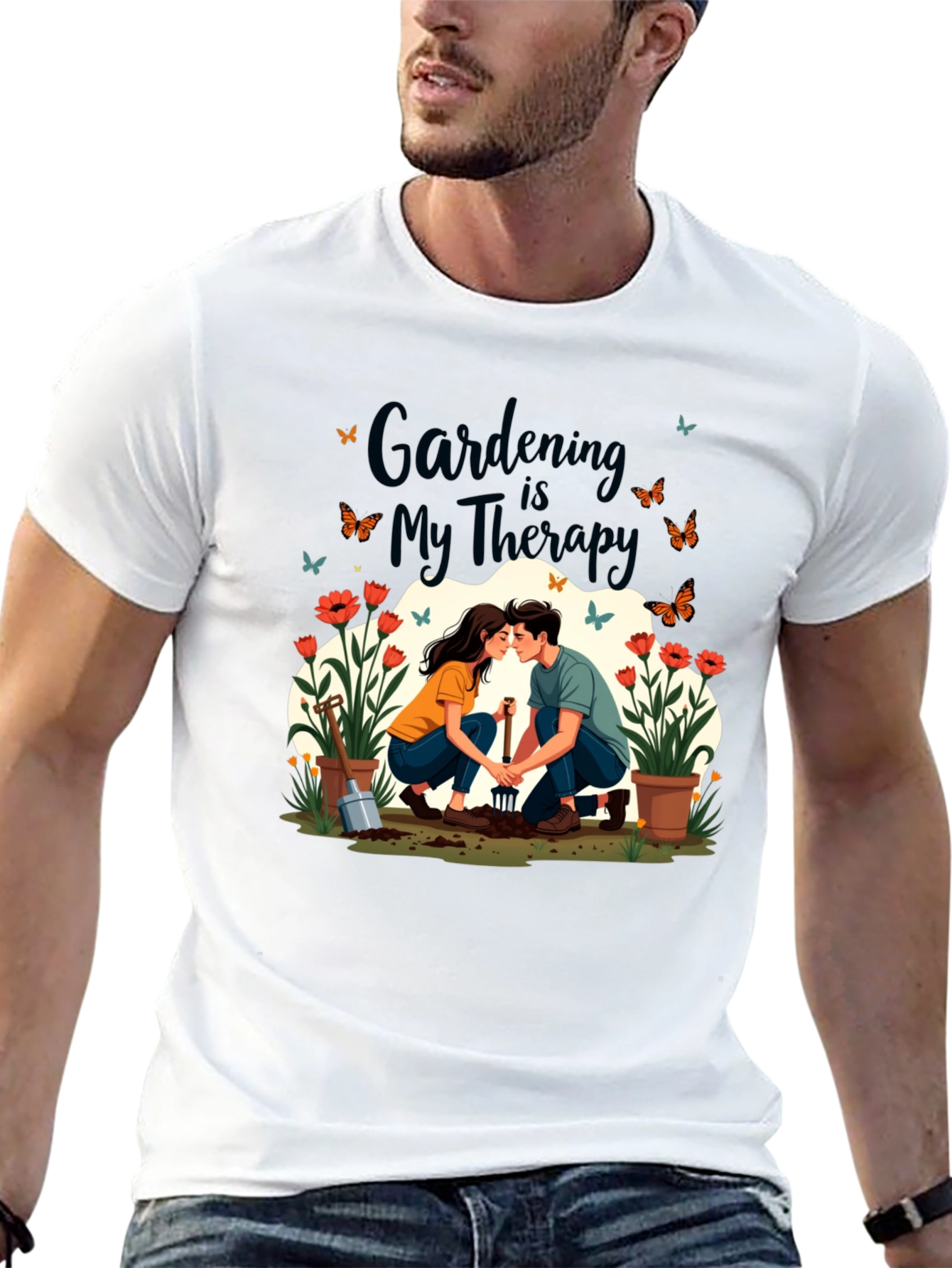 Gardening is My Therapy Graphic T-Shirt