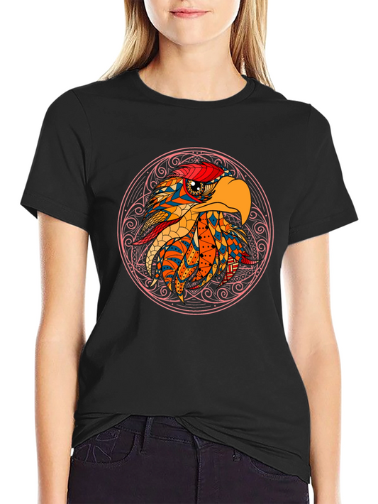 Eagle Mandala Graphic Tee - Black