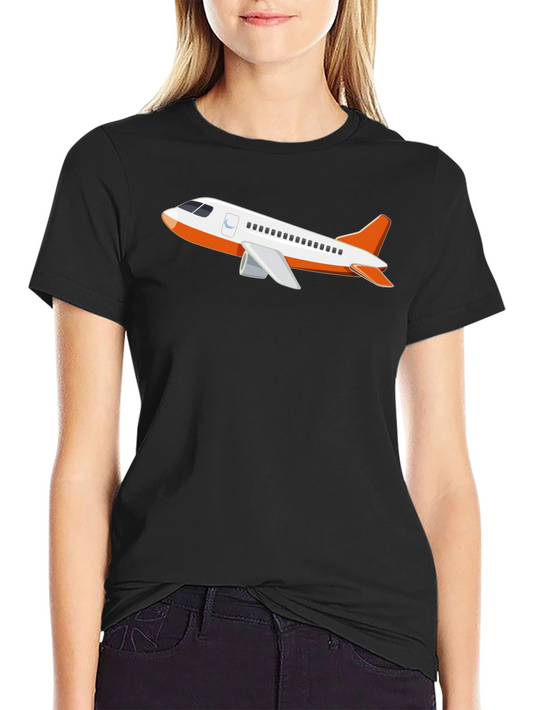 Airplane Graphic T-Shirt - Black Crew Neck Tee