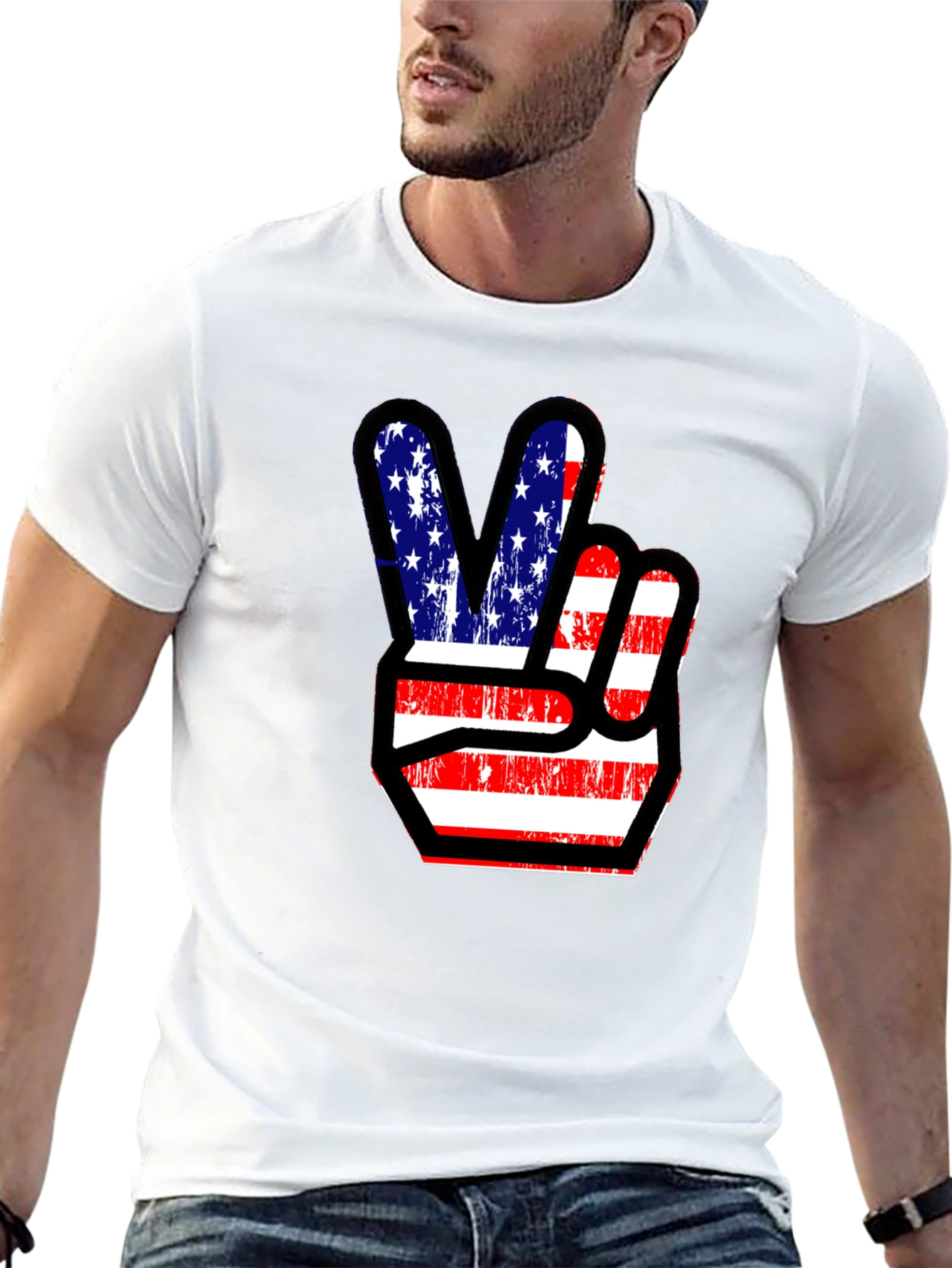 Patriotic Peace Sign Graphic Tee