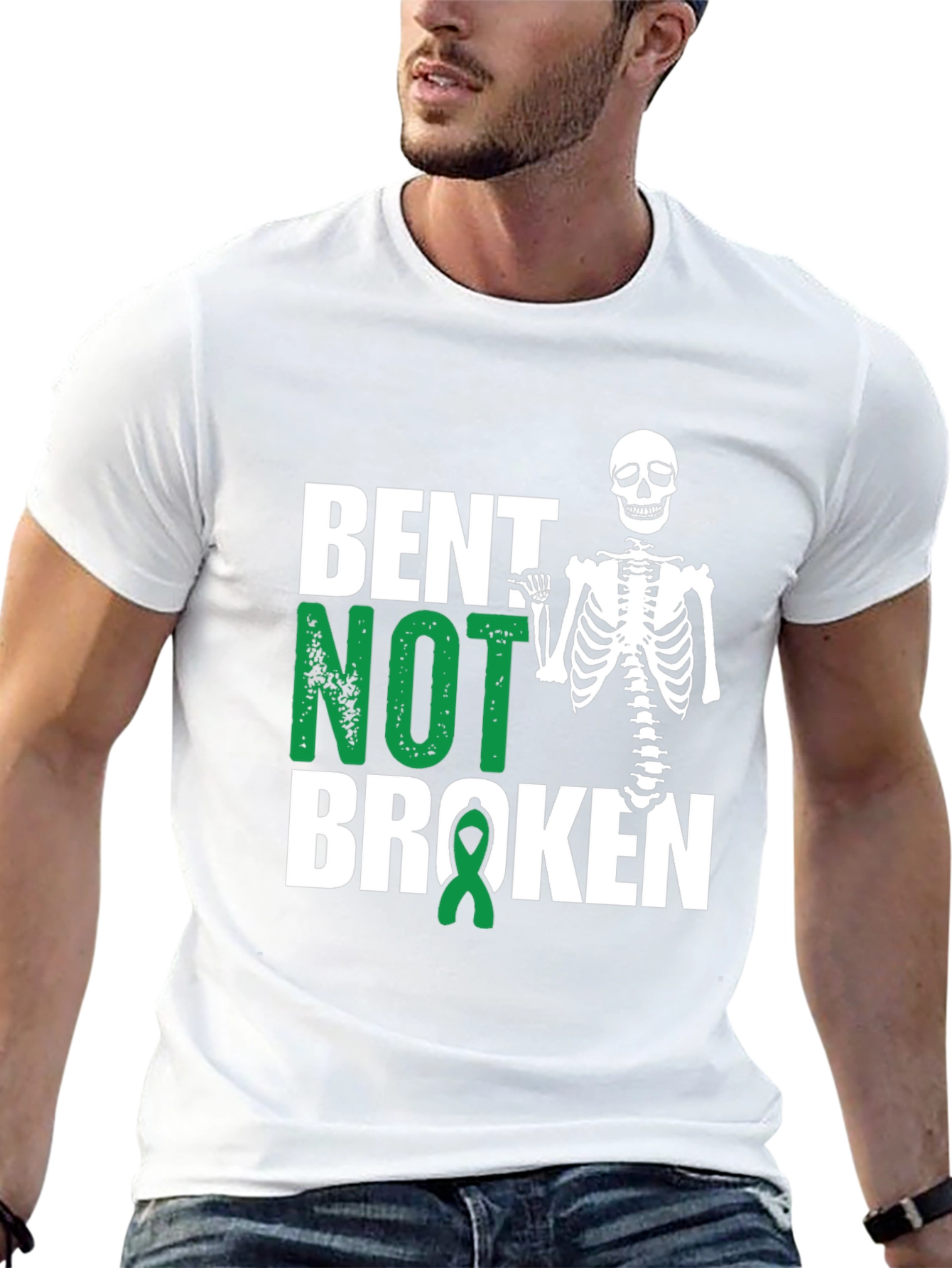 Bent Not Broken Skeleton Graphic Tee