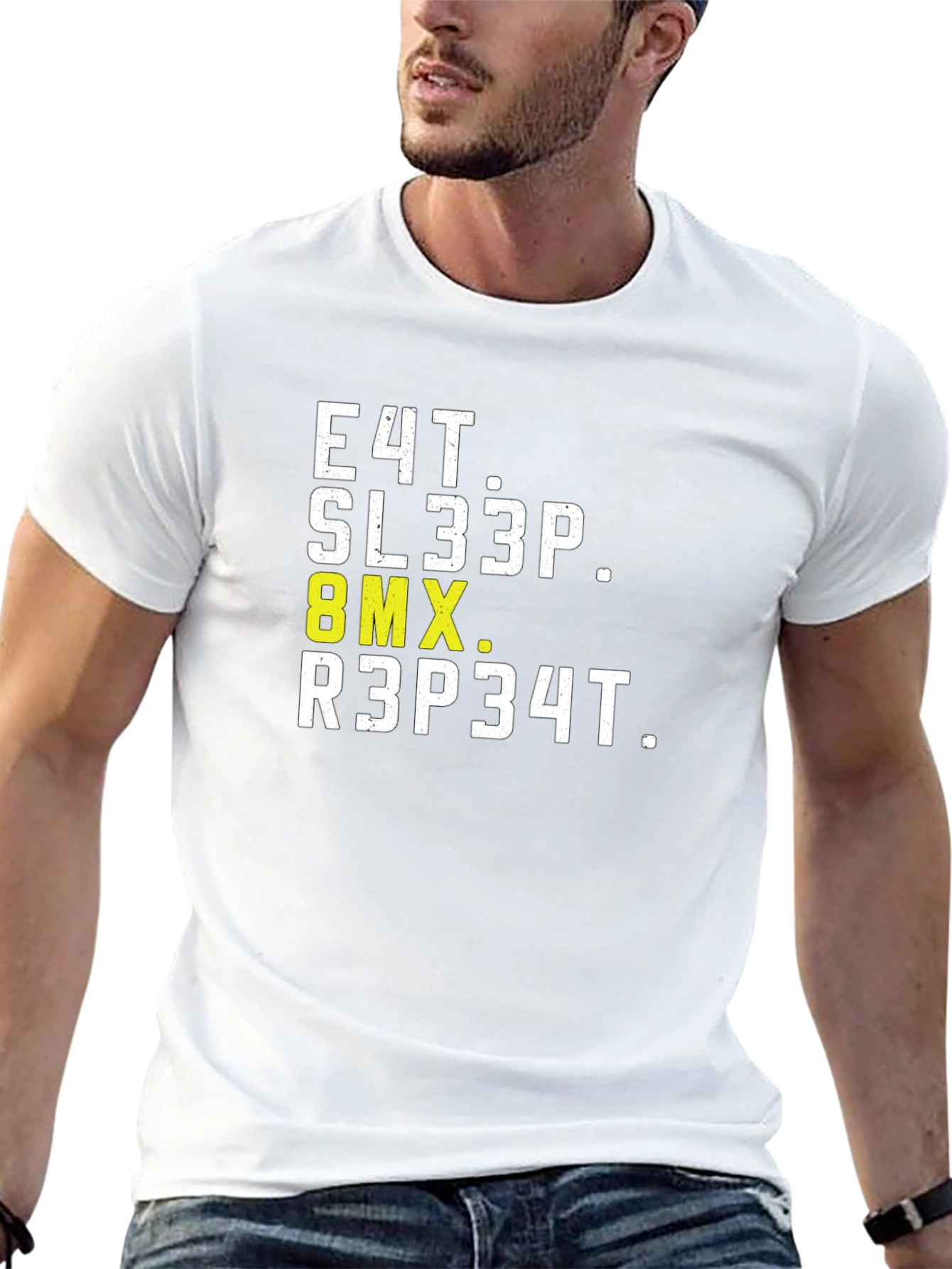 Eat Sleep BMX Repeat Black Graphic T-Shirt