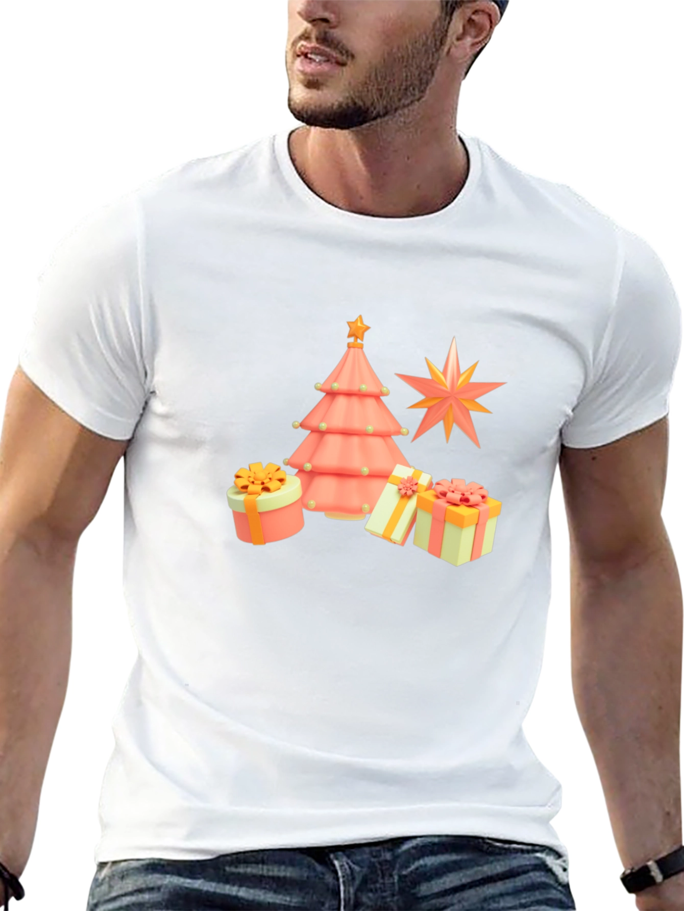 Festive Christmas Tree & Gift T-Shirt
