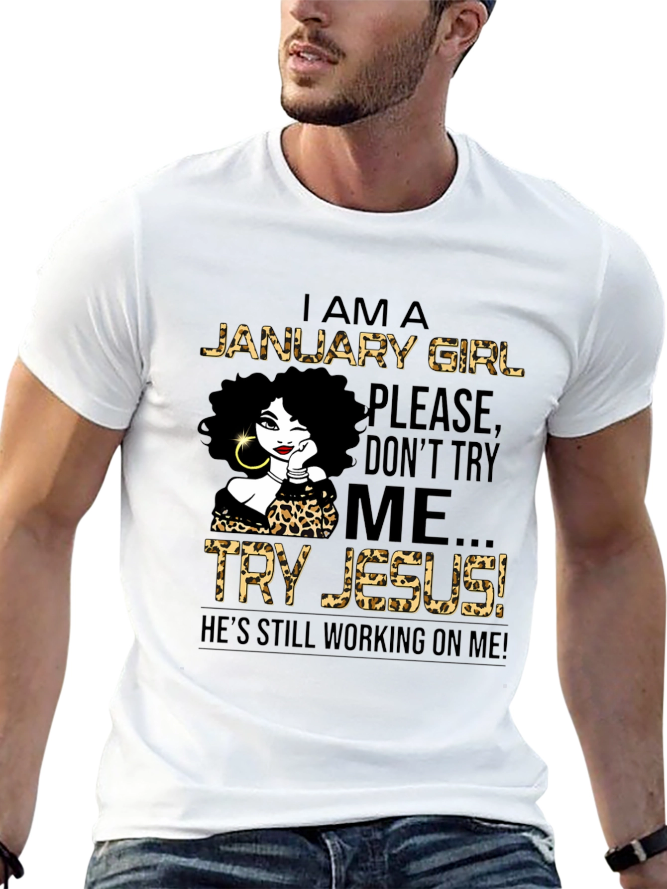 January Girl Leopard Print T-Shirt