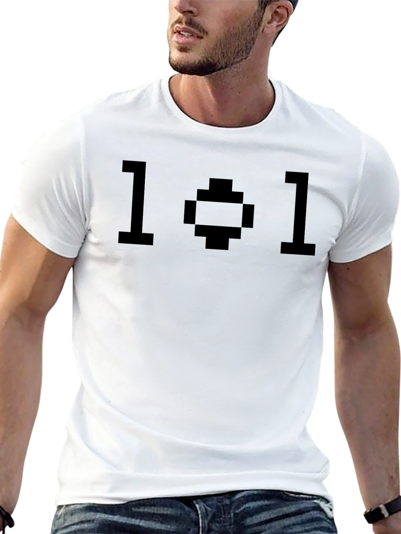 Pixelated 101 Graphic Black T-Shirt