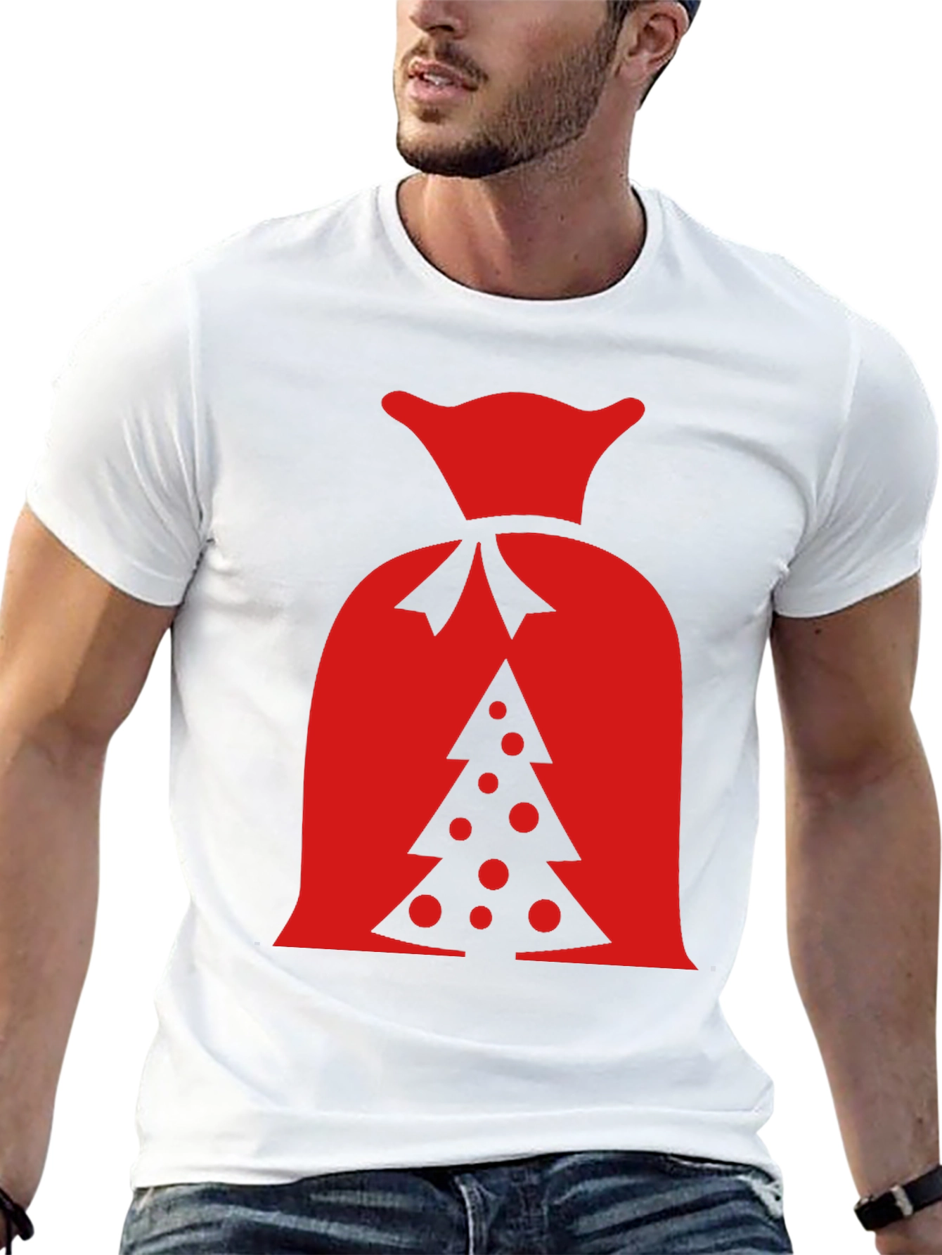 Festive Christmas Tree Sack Graphic Tee