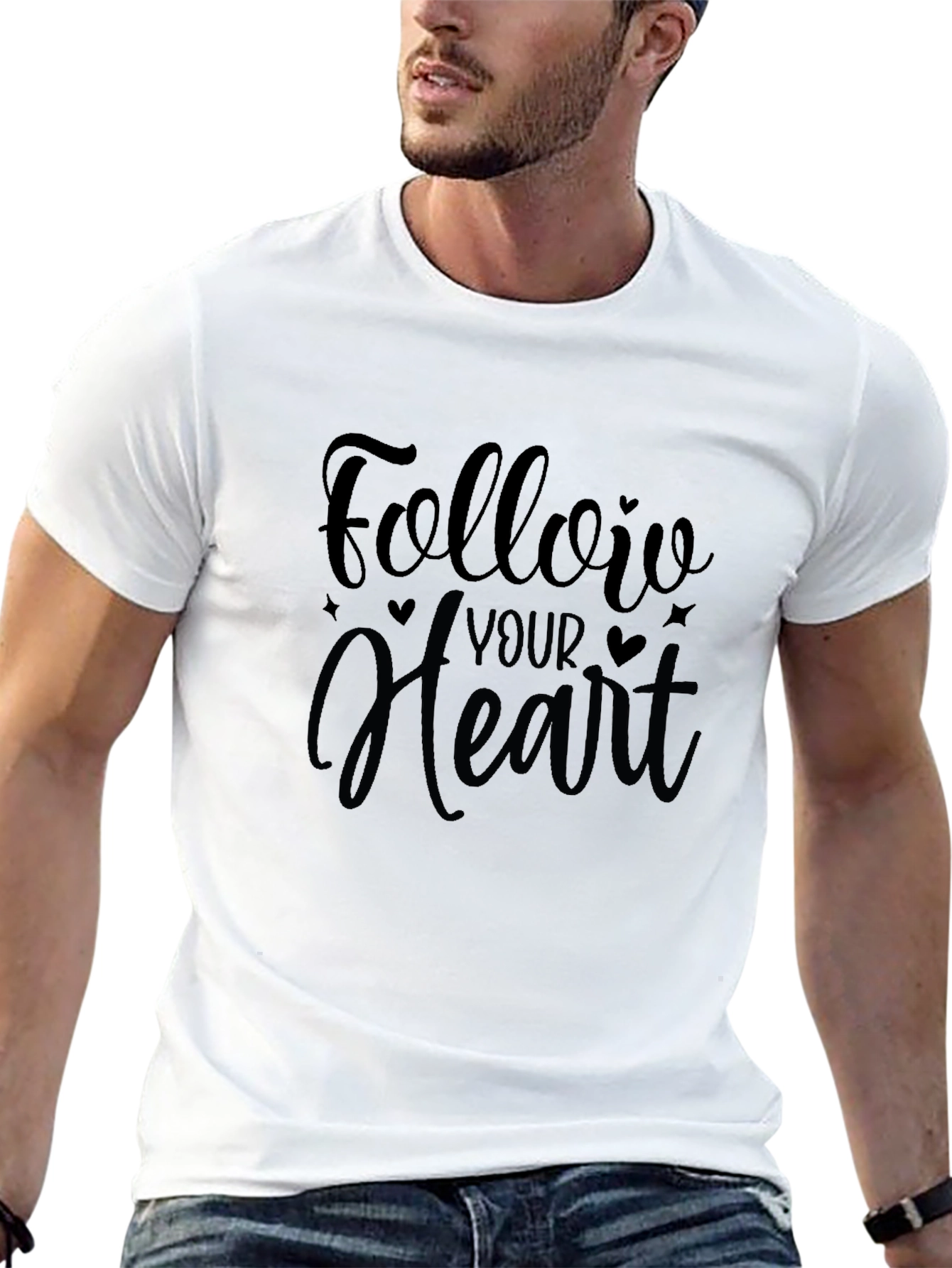 Follow Your Heart Black Graphic Tee