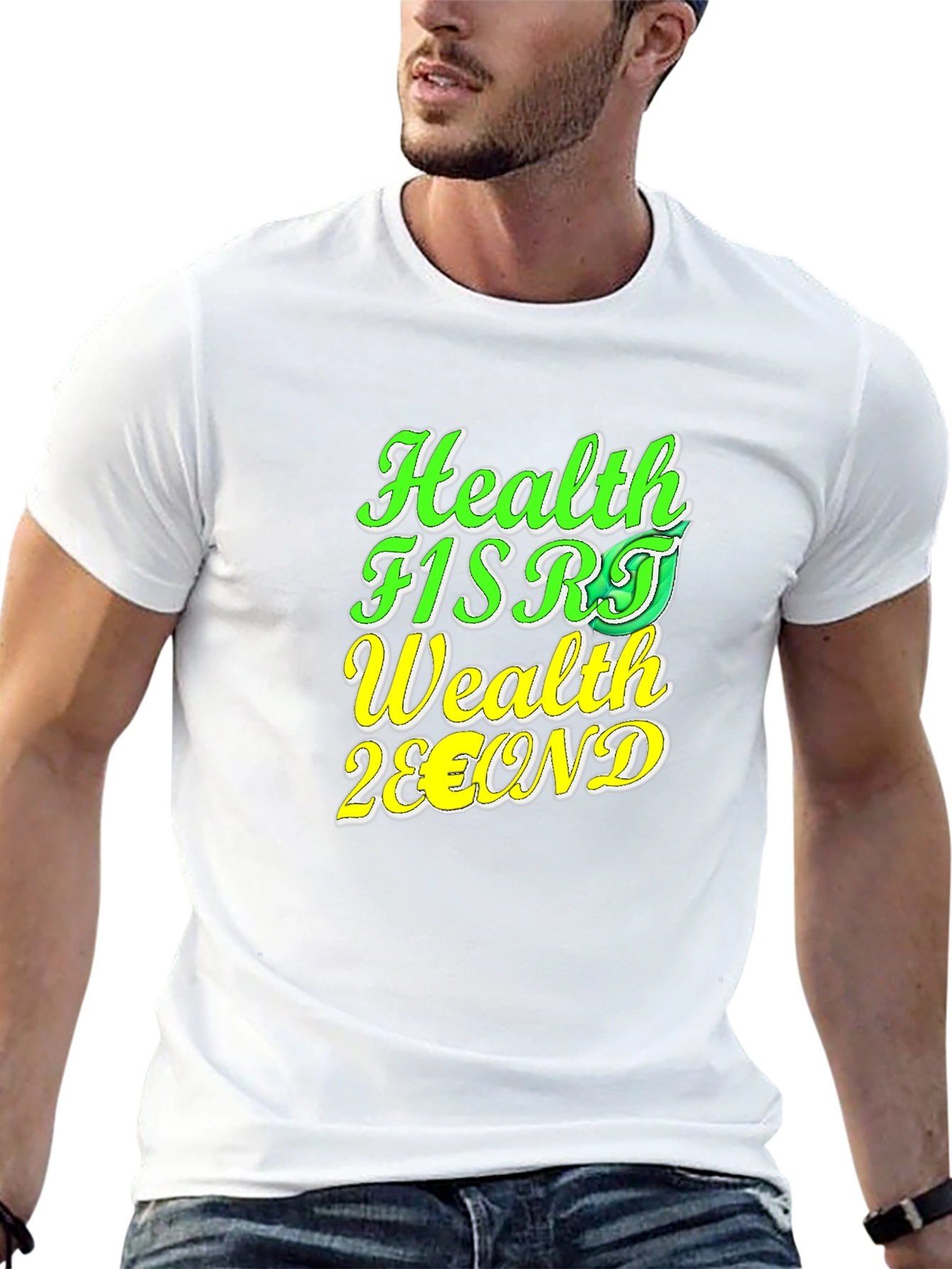 Health First Wealth Second Black T-Shirt