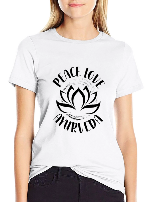 Peace Love Ayurveda Graphic Tee - Black