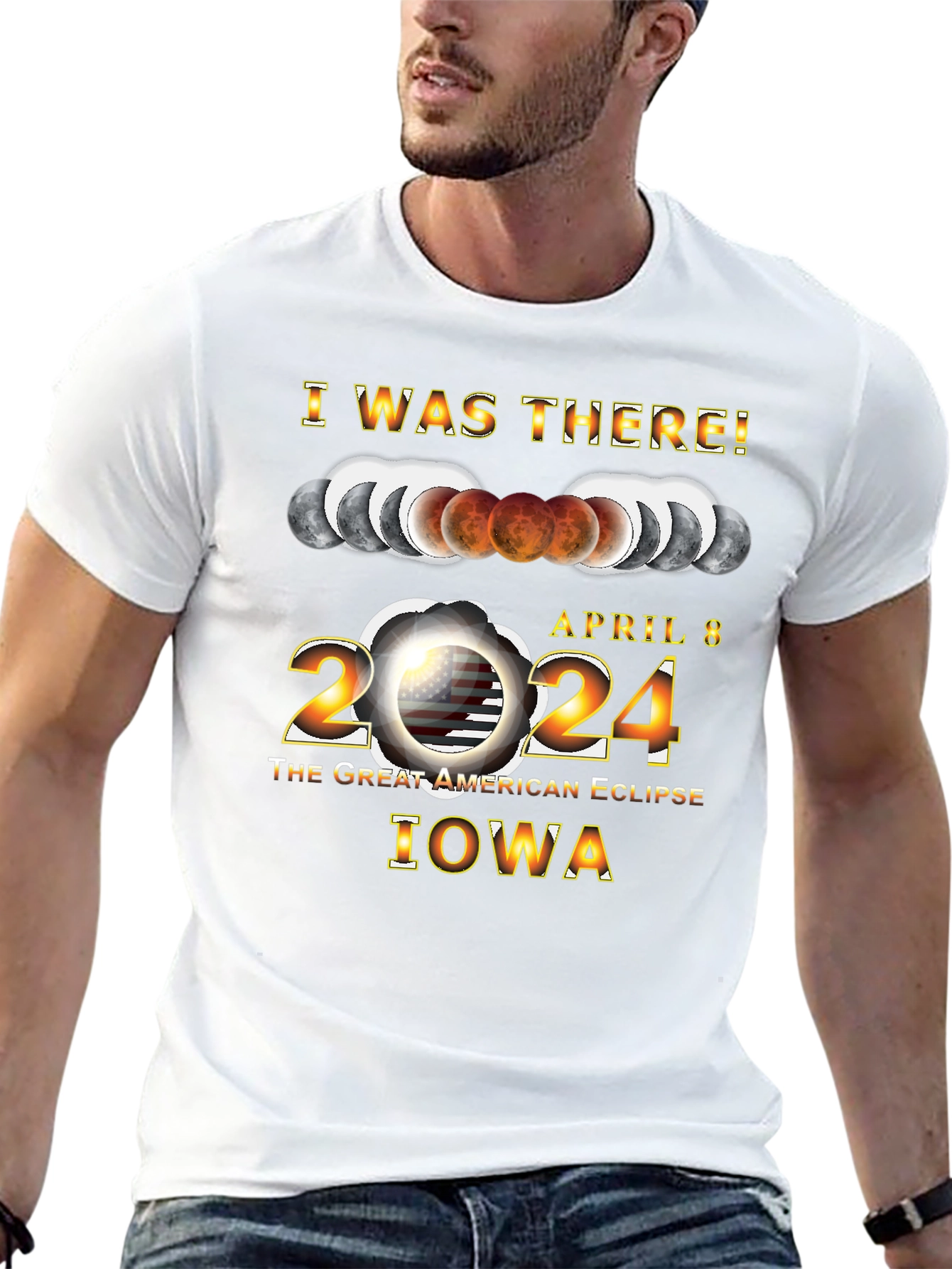 I Was There! Iowa Eclipse 2024 Black T-Shirt