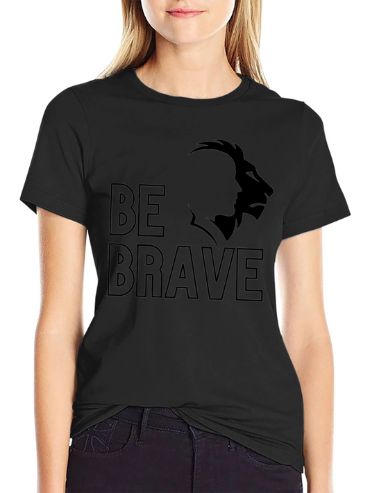 Be Brave Graphic Tee - Lion Silhouette Mens Black T-Shirt