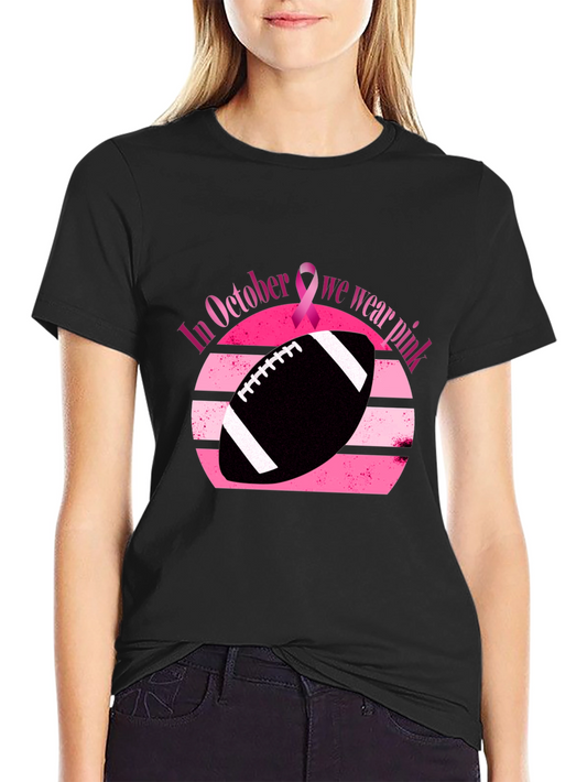 October Breast Cancer Awareness Football T-Shirt