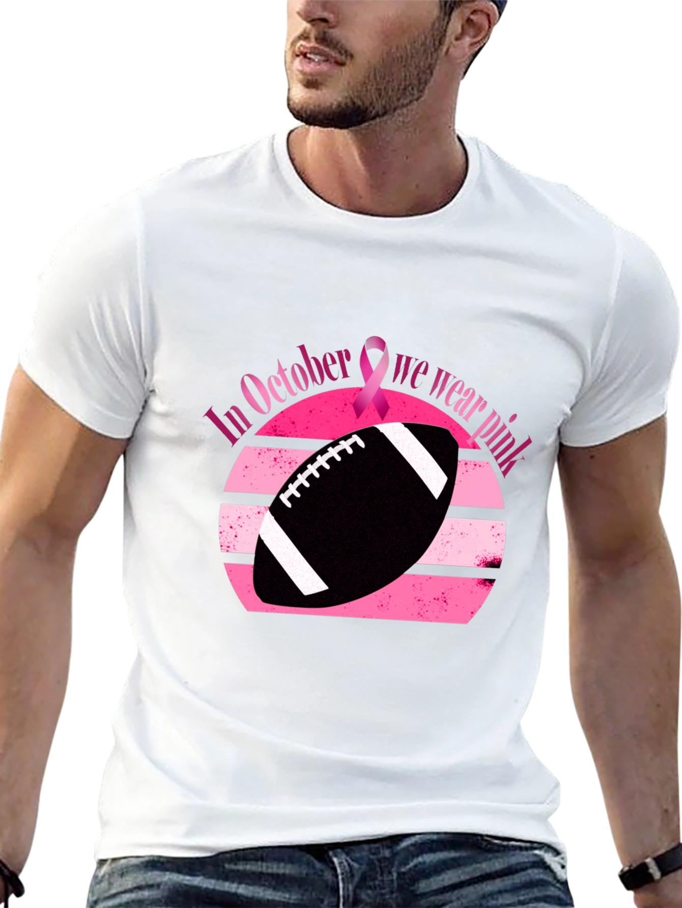 October Breast Cancer Awareness Football T-Shirt