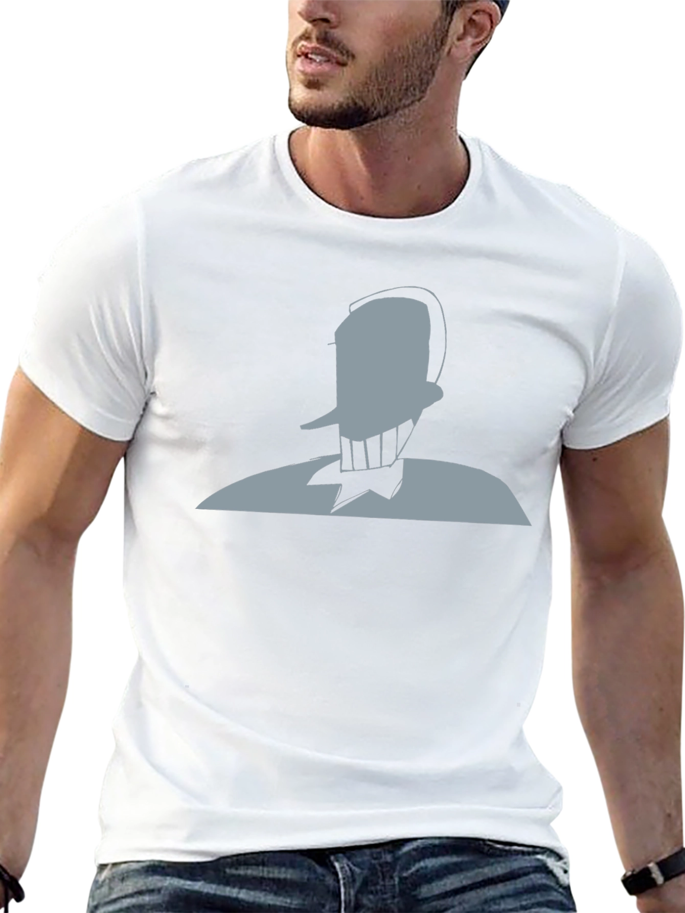 Mens Black Graphic Tee - Retro Cartoon Character