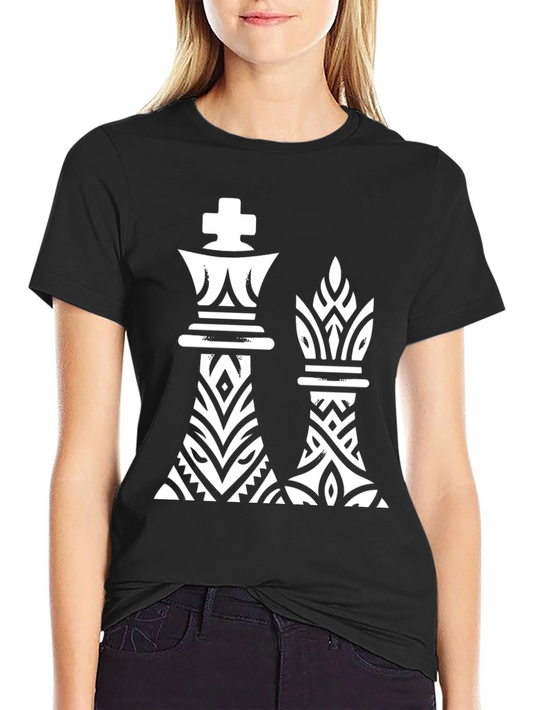 Chess King & Queen Graphic Tee - Black