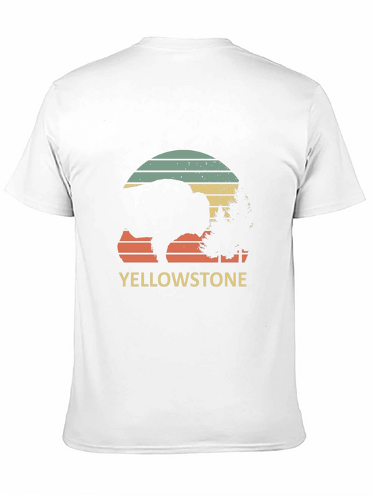 Yellowstone Bison Retro T-Shirt - National Park Tee