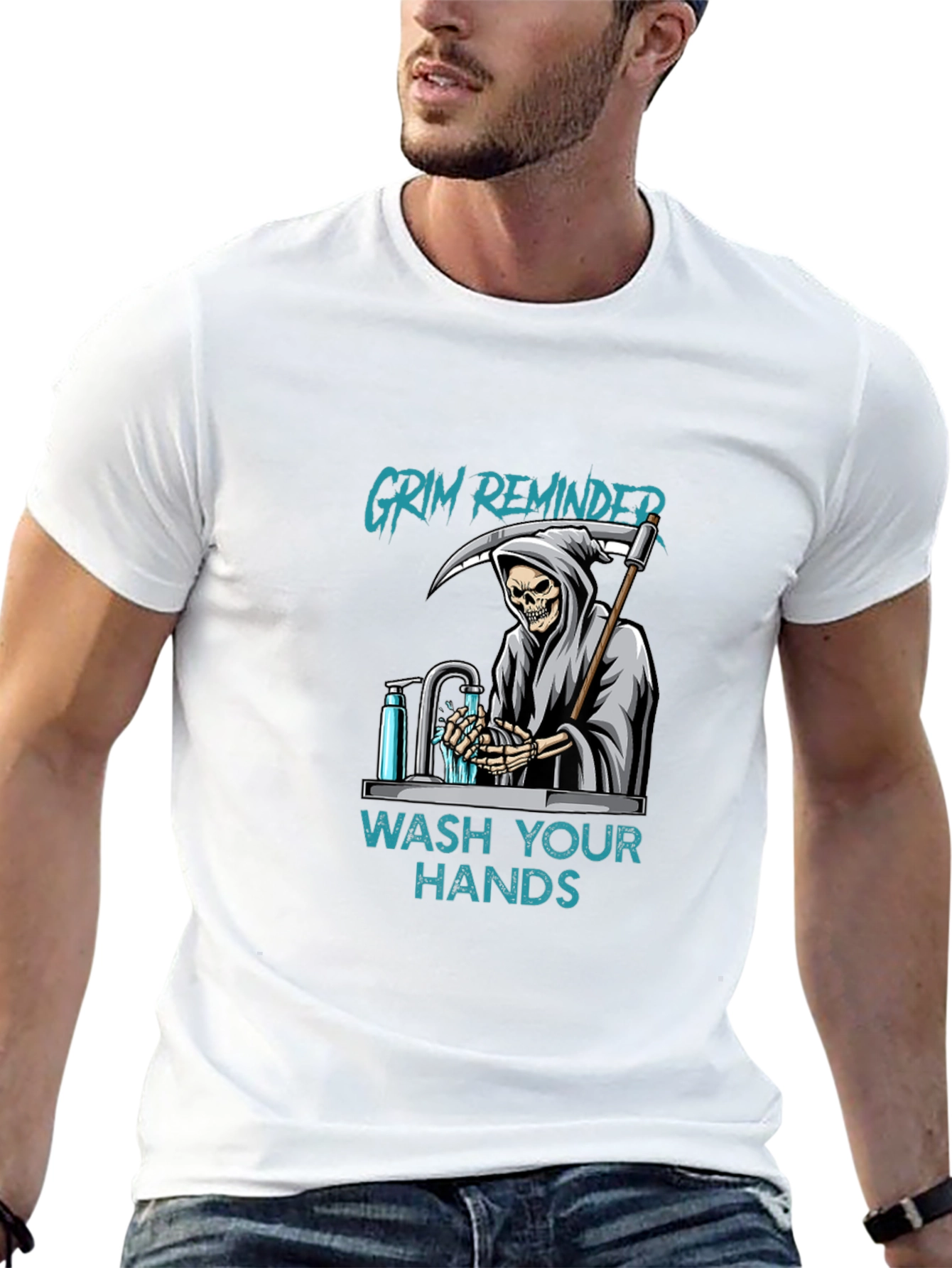 Grim Reminder Wash Your Hands Graphic Tee