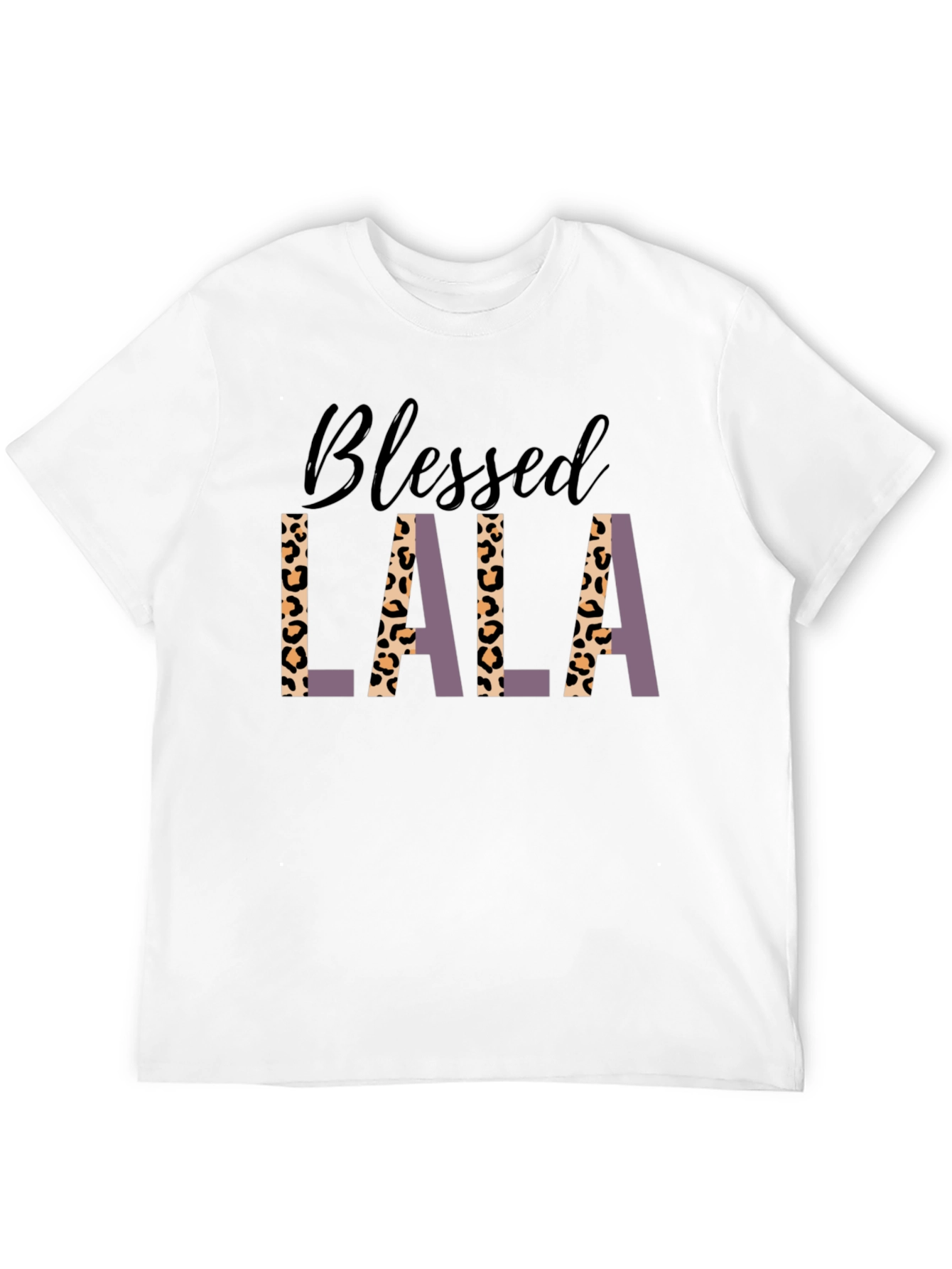 Blessed Lala Graphic Tee - Leopard Print