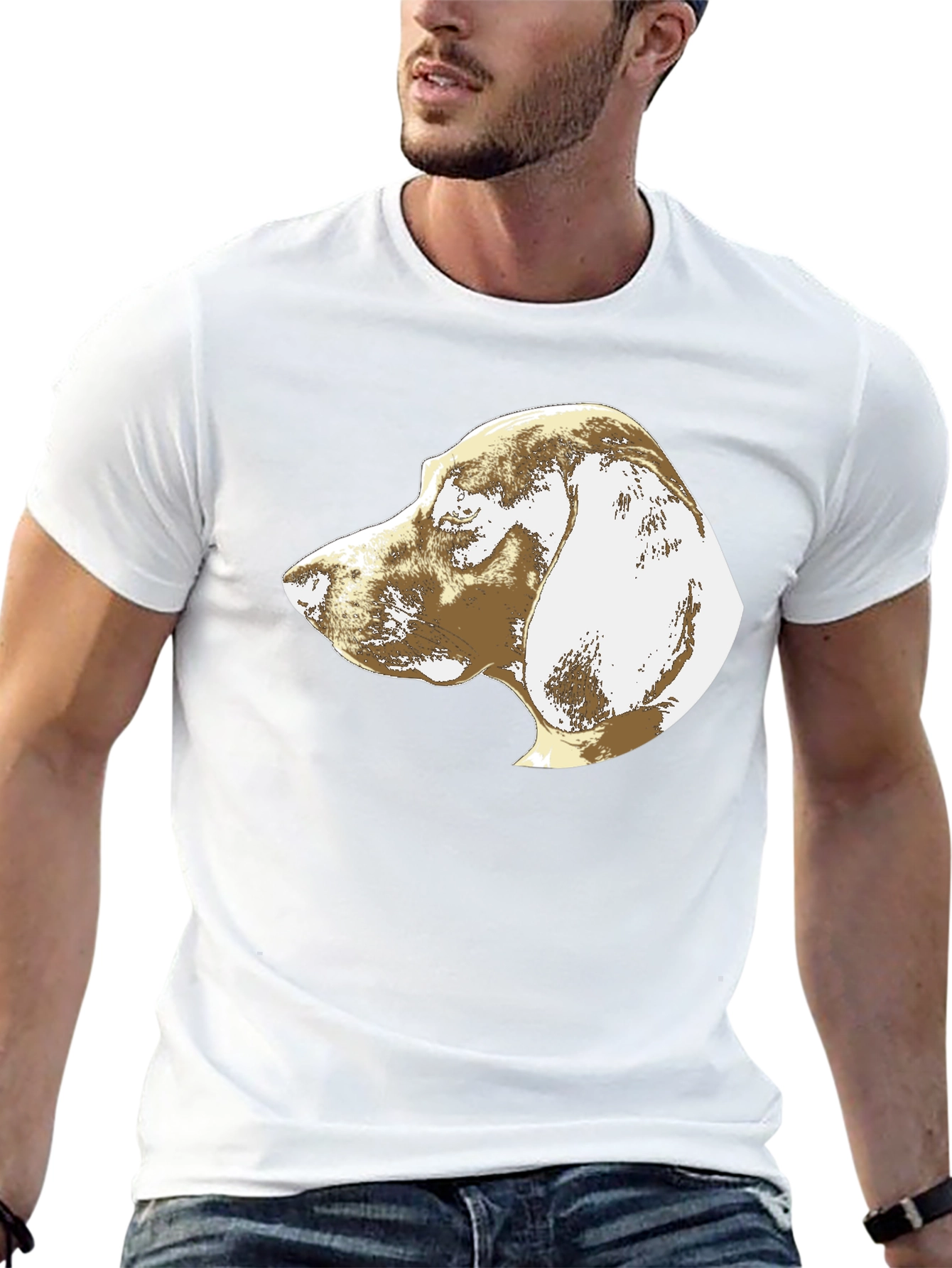 Dog Profile Graphic Tee - Mens Black T-Shirt