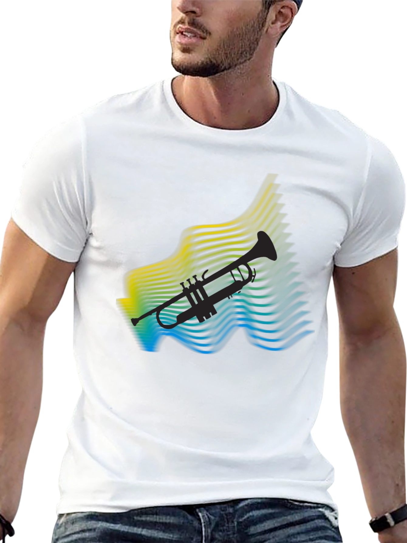 Abstract Trumpet Graphic T-Shirt