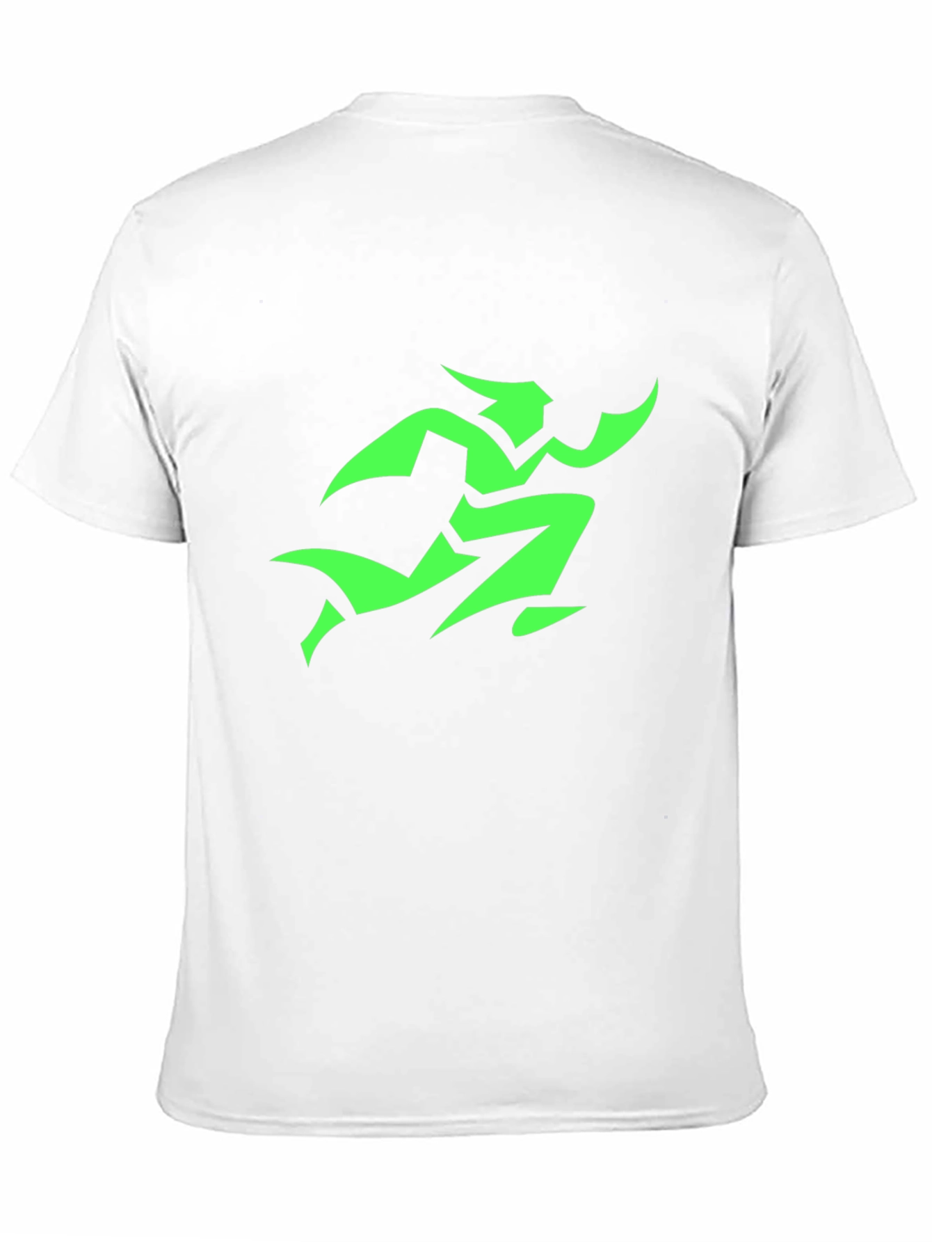 Mens Black T-Shirt with Green Runner Graphic