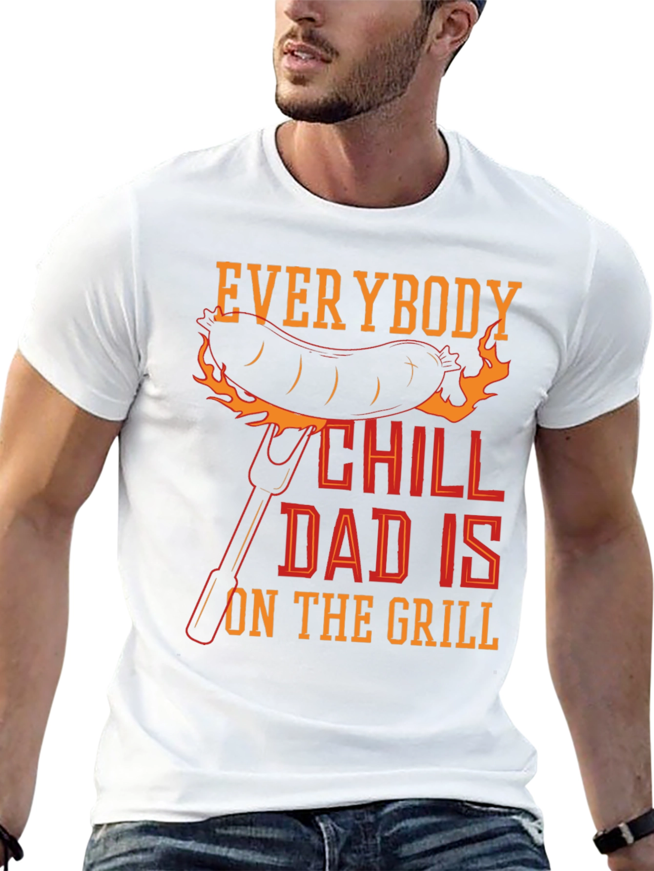 Everybody Chill Dad is on the Grill Graphic Tee