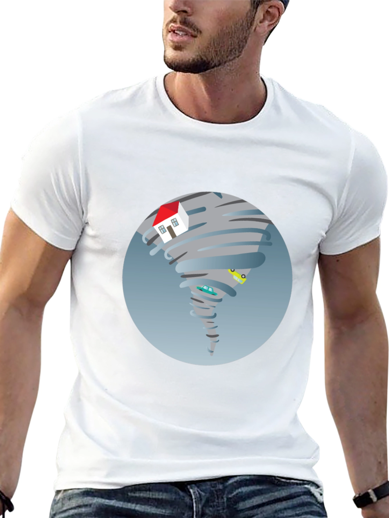 Tornado House T-Shirt - Novelty Graphic Tee