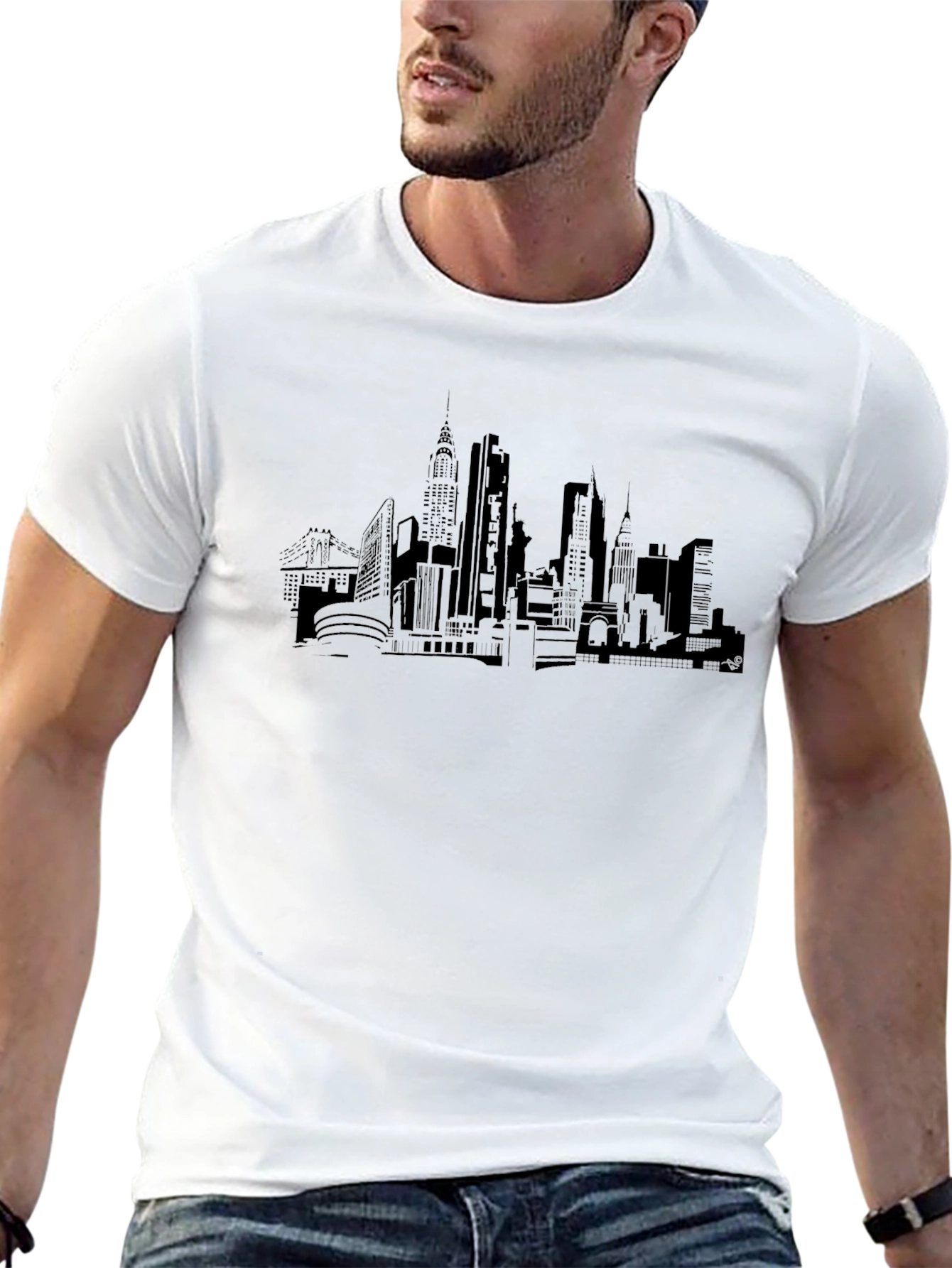 Cityscape Graphic T-Shirt - Black