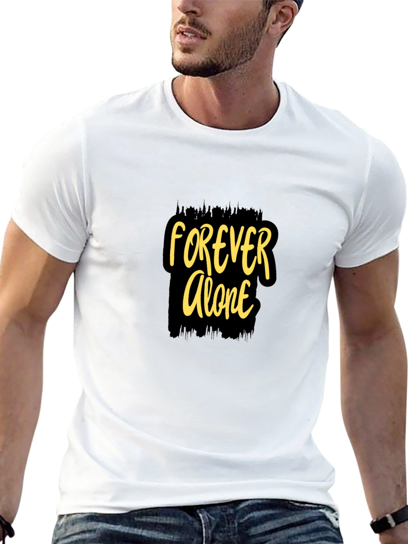 Forever Alone Graphic Black T-Shirt