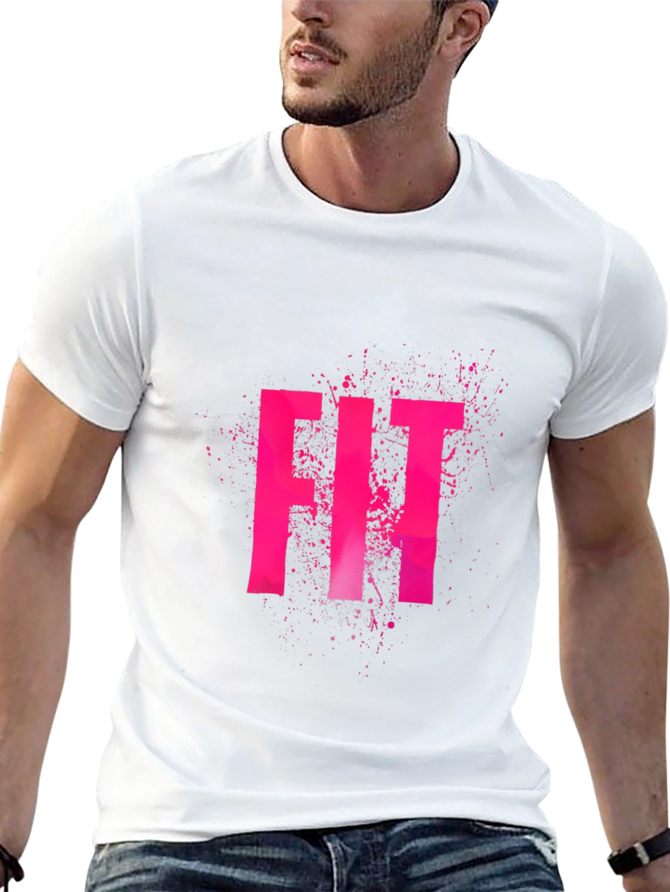 FIT Graphic T-Shirt - Black Cotton Blend Tee