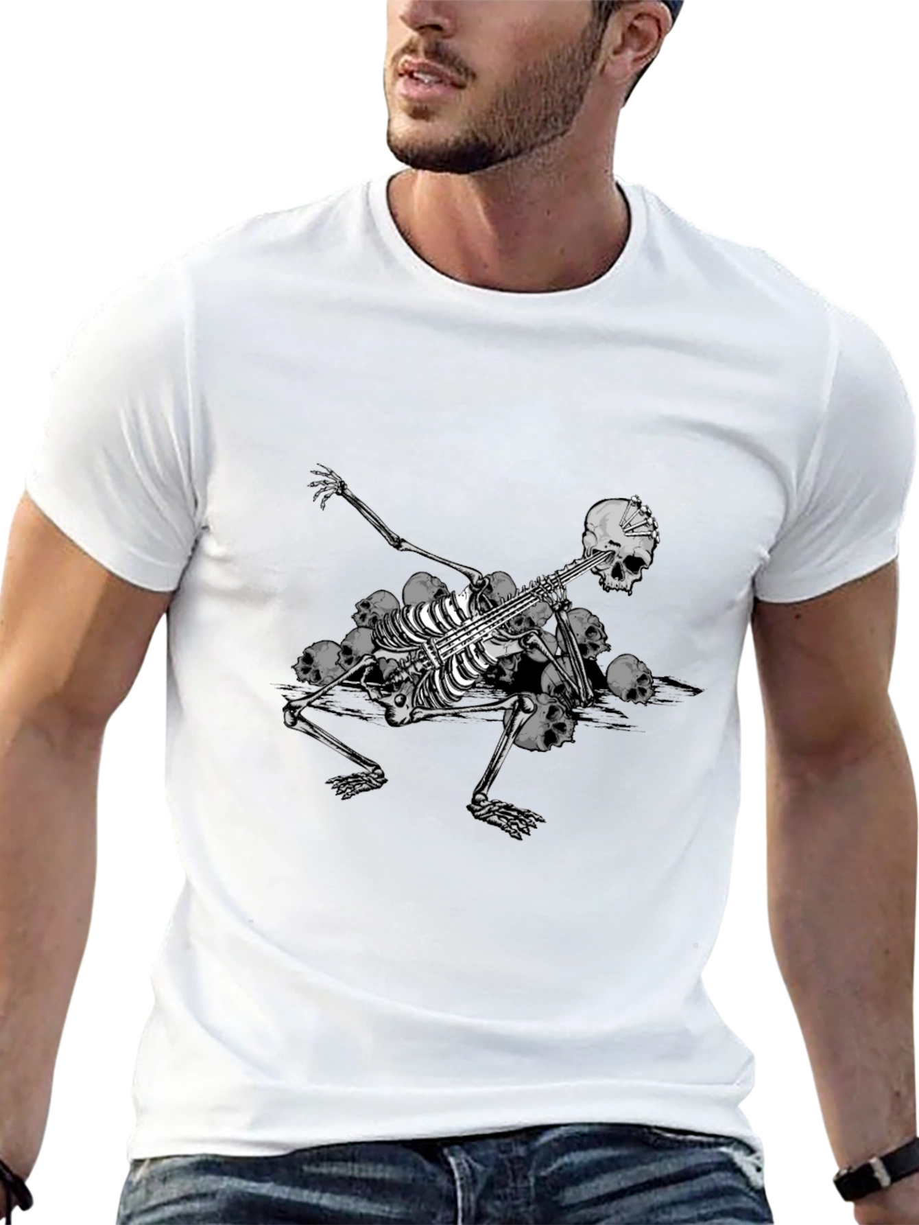 Skeleton Guitarist Graphic Tee - Black