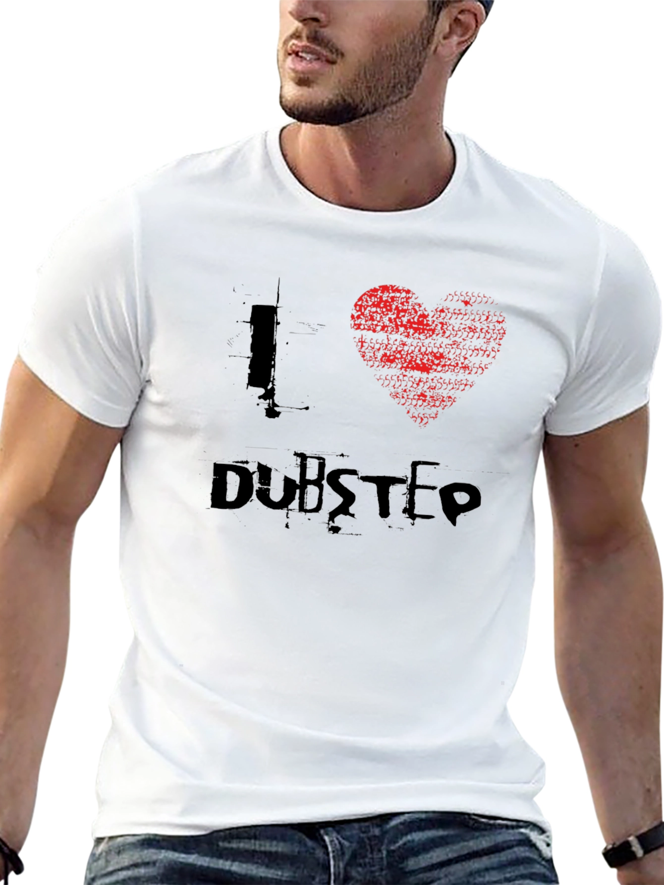 I Heart Dubstep Black Graphic Tee Shirt