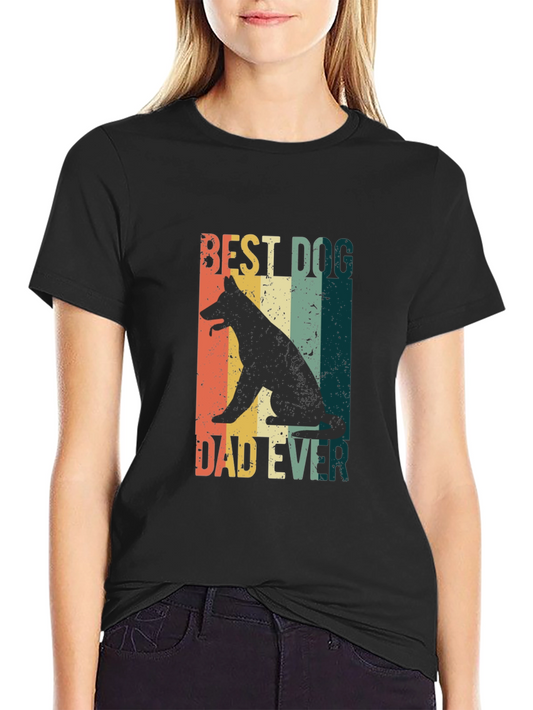 Best Dog Dad Ever Graphic Tee - Black