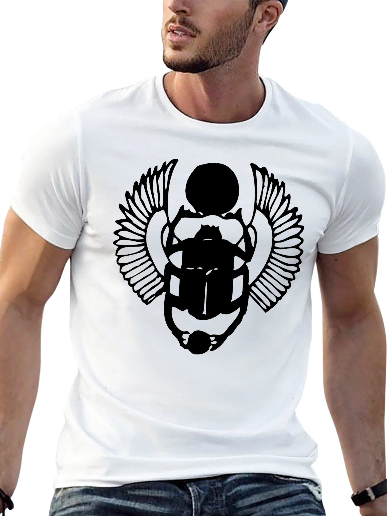 Black Scarab Beetle Graphic T-Shirt