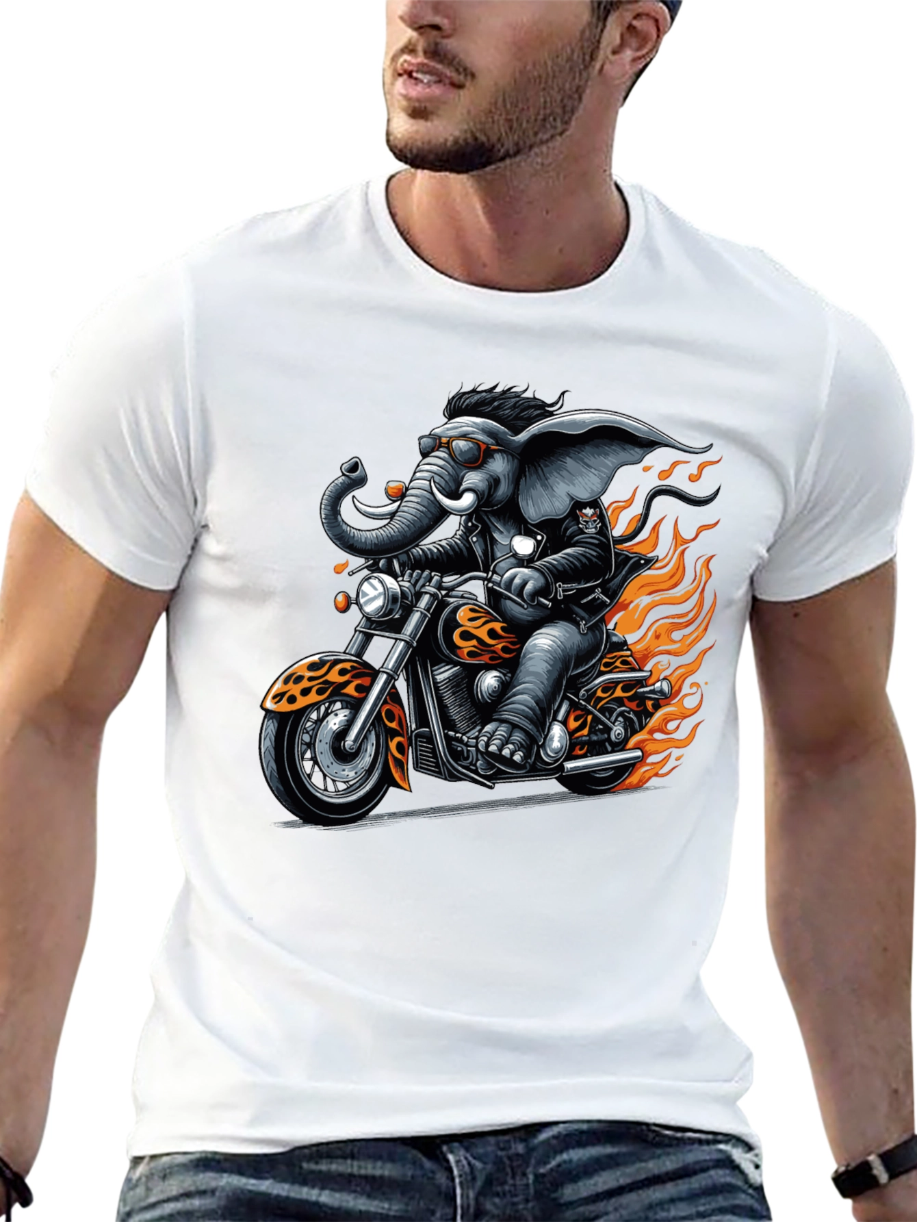 Elephant Biker T-Shirt