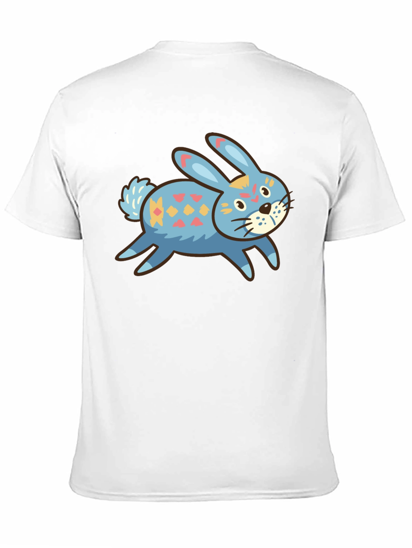 Cute Bunny Graphic Tee - Black Cotton Blend